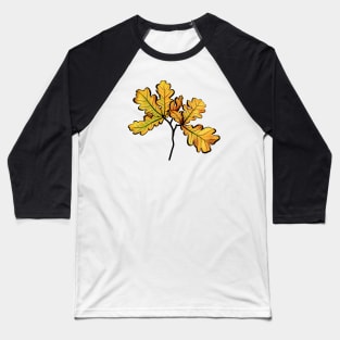 Oak Leaves Autumnal Botanical Art Baseball T-Shirt